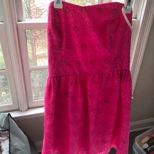 Lilly Pulitzer pink strapless dress